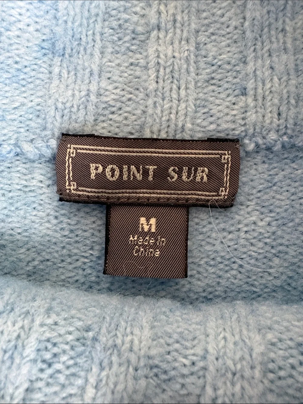 J. Crew Point Sur Mock Neck Chunky Knit Pullover Sweater Minimalist Blue Medium